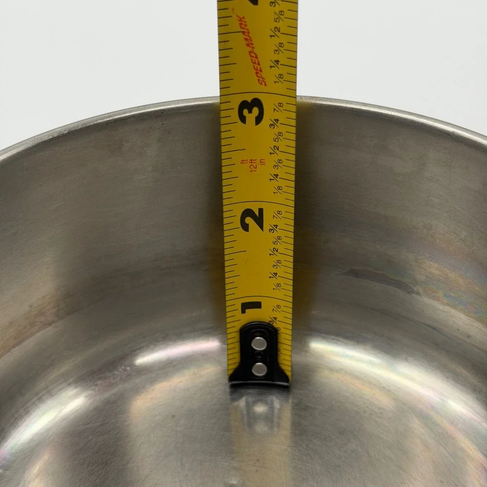 Vintage 1801 Revere Ware 1-Quart Copper Bottom Stainless Steel Sauce Pan w/ Lid